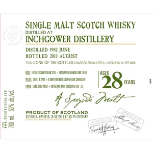 INCHGOWER 1982 - 28 ans - Single Cask 50° - Speyside Single Malt (Old Malt Cask Douglas Laing) INCHGOWER 1982 - 28 ans - Single Cask 50° - Speyside Single Malt (Old Malt Cask Douglas Laing)